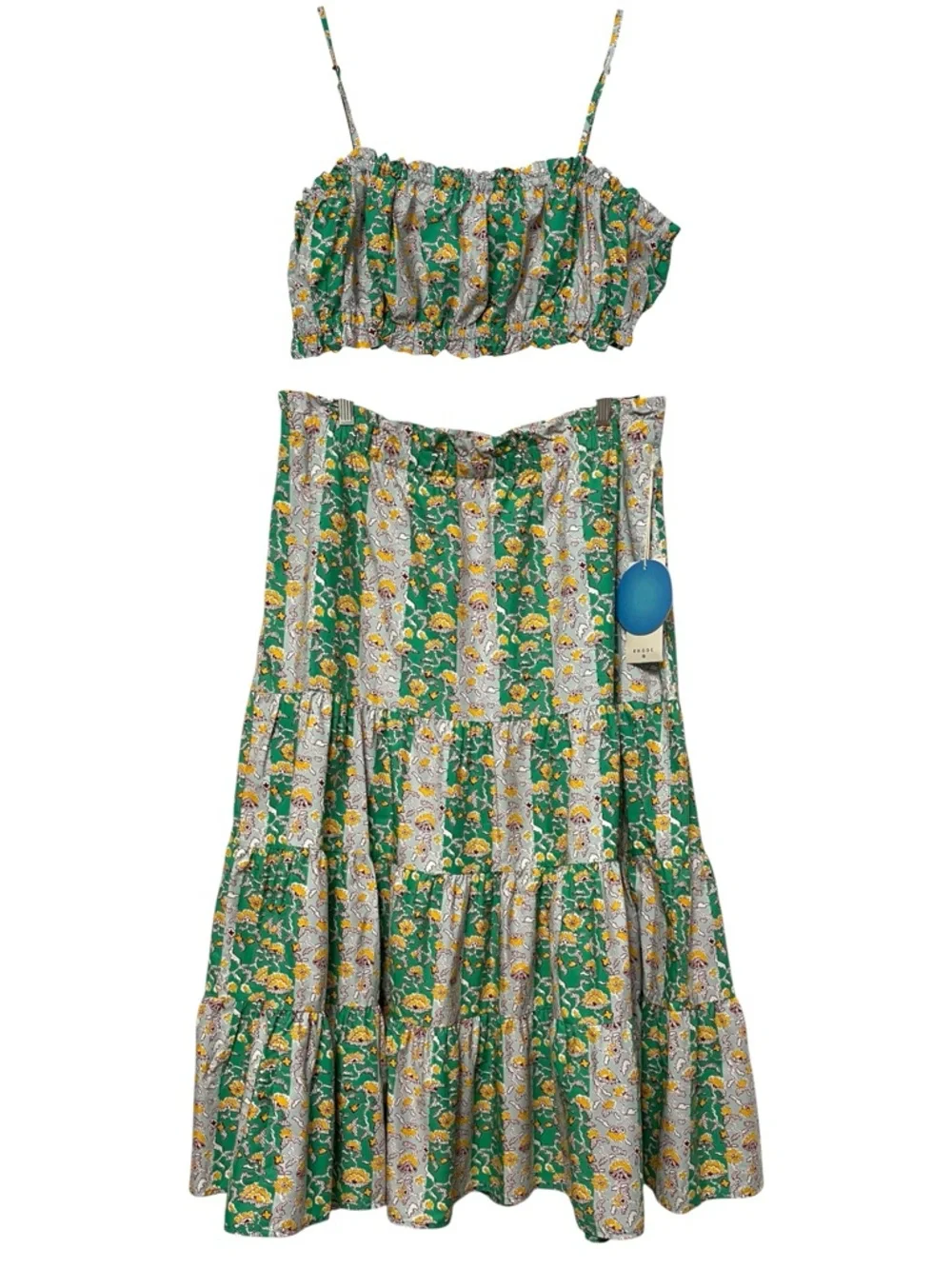NWT RHODE x Target Mixed Whimsical Floral & Stripe Print Skirt Set L